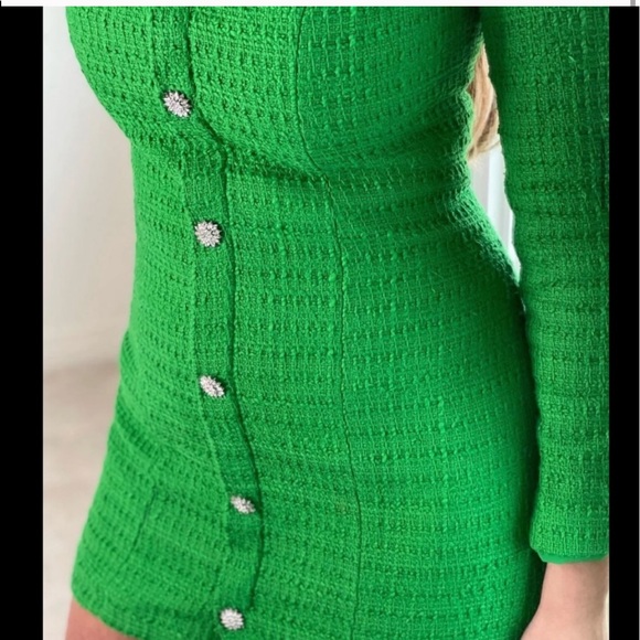 Zara textured weave green dress - Picture 2 of 11